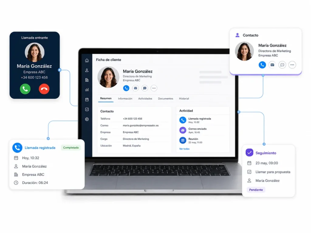 Integración de llamadas y comunicaciones de Wildix con el CRM de la empresa